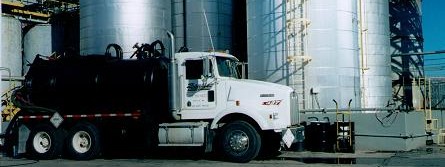 Bentley vacuum truck at a tank farm